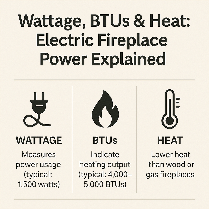 Wattage, BTUs & Heat: Electric Fireplace Power Explained