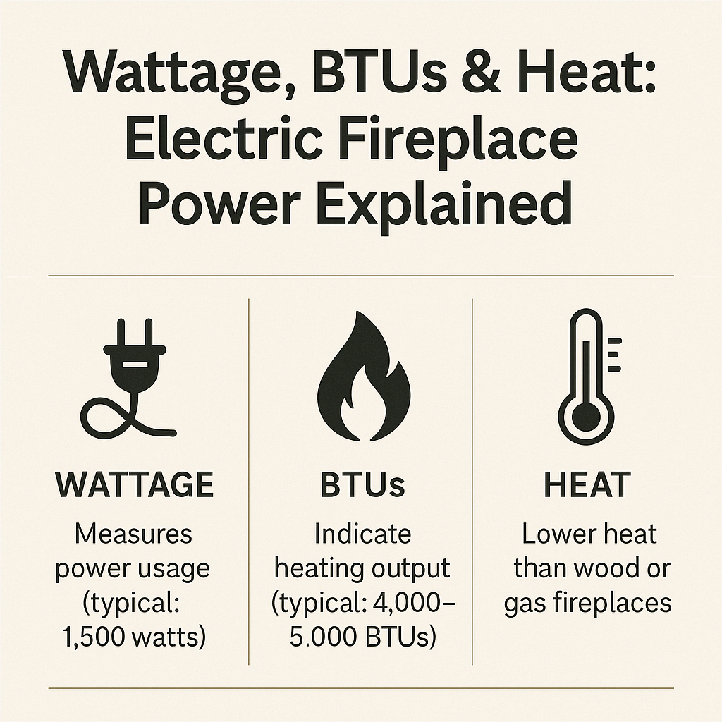 Wattage, BTUs & Heat: Electric Fireplace Power Explained