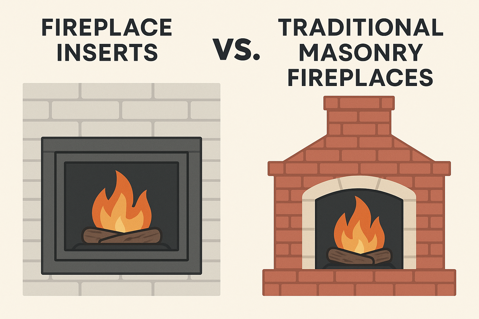 Fireplace Inserts vs Traditional Masonry Fireplaces (2025)
