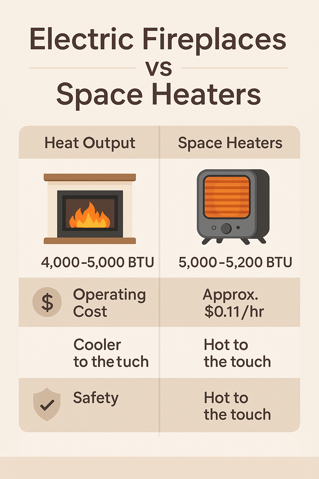 Electric Fireplaces vs Space Heaters: Heat, Cost & Safety Compared