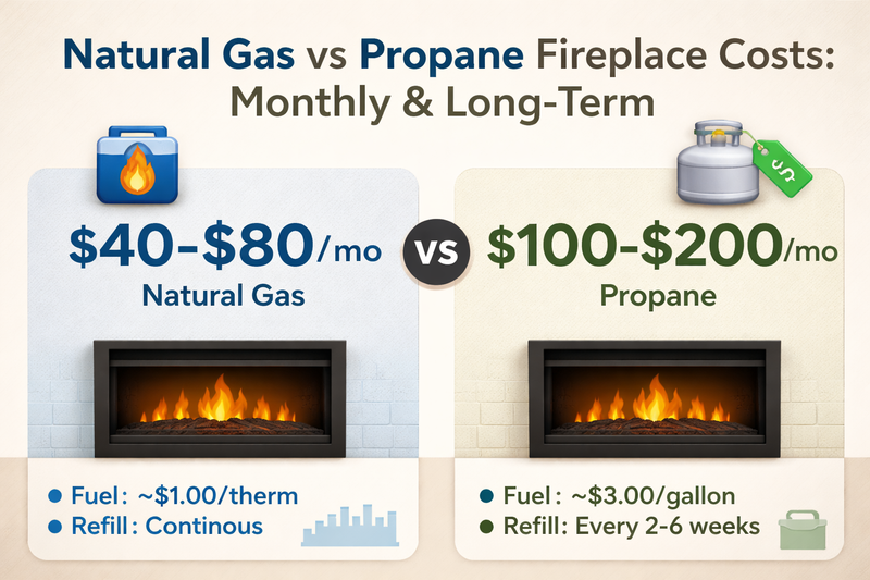 Natural Gas vs Propane Fireplace Costs: Monthly & Long-Term Pure Flame Co