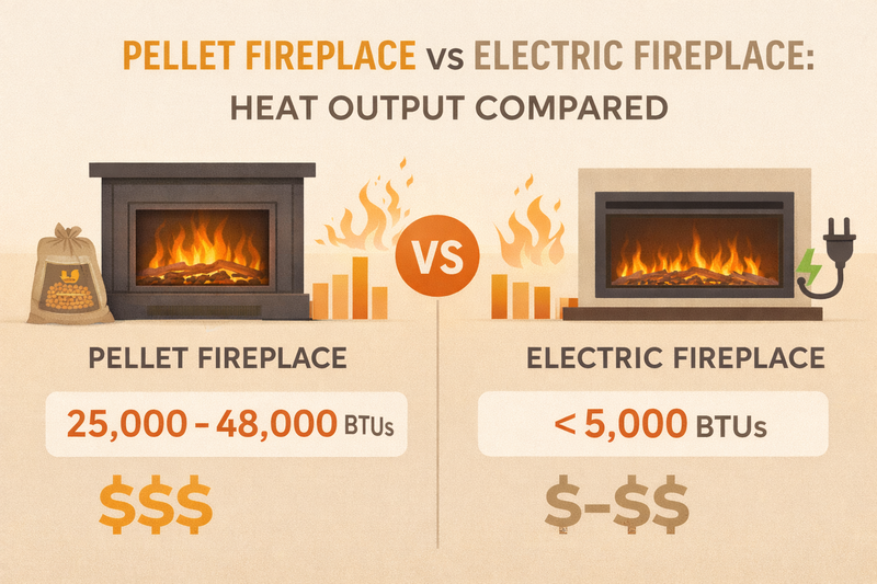 Pellet Fireplace vs Electric Fireplace: Heat Output Compared Pure Flame Co