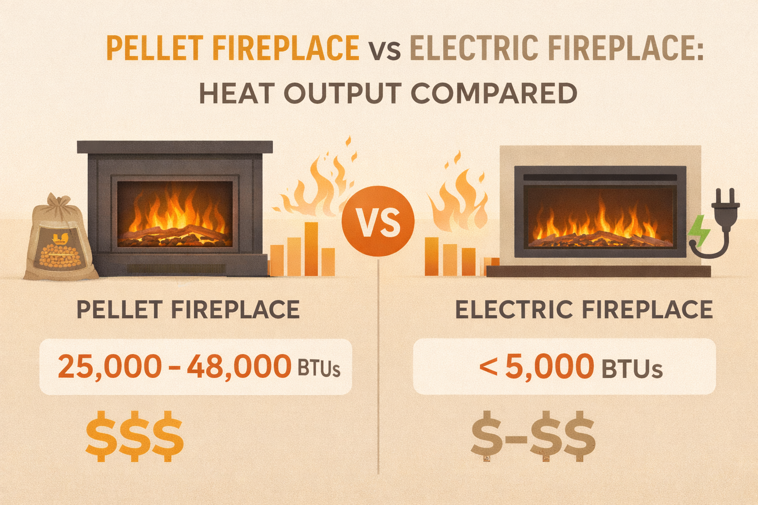 Pellet Fireplace vs Electric Fireplace: Heat Output Compared Pure Flame Co