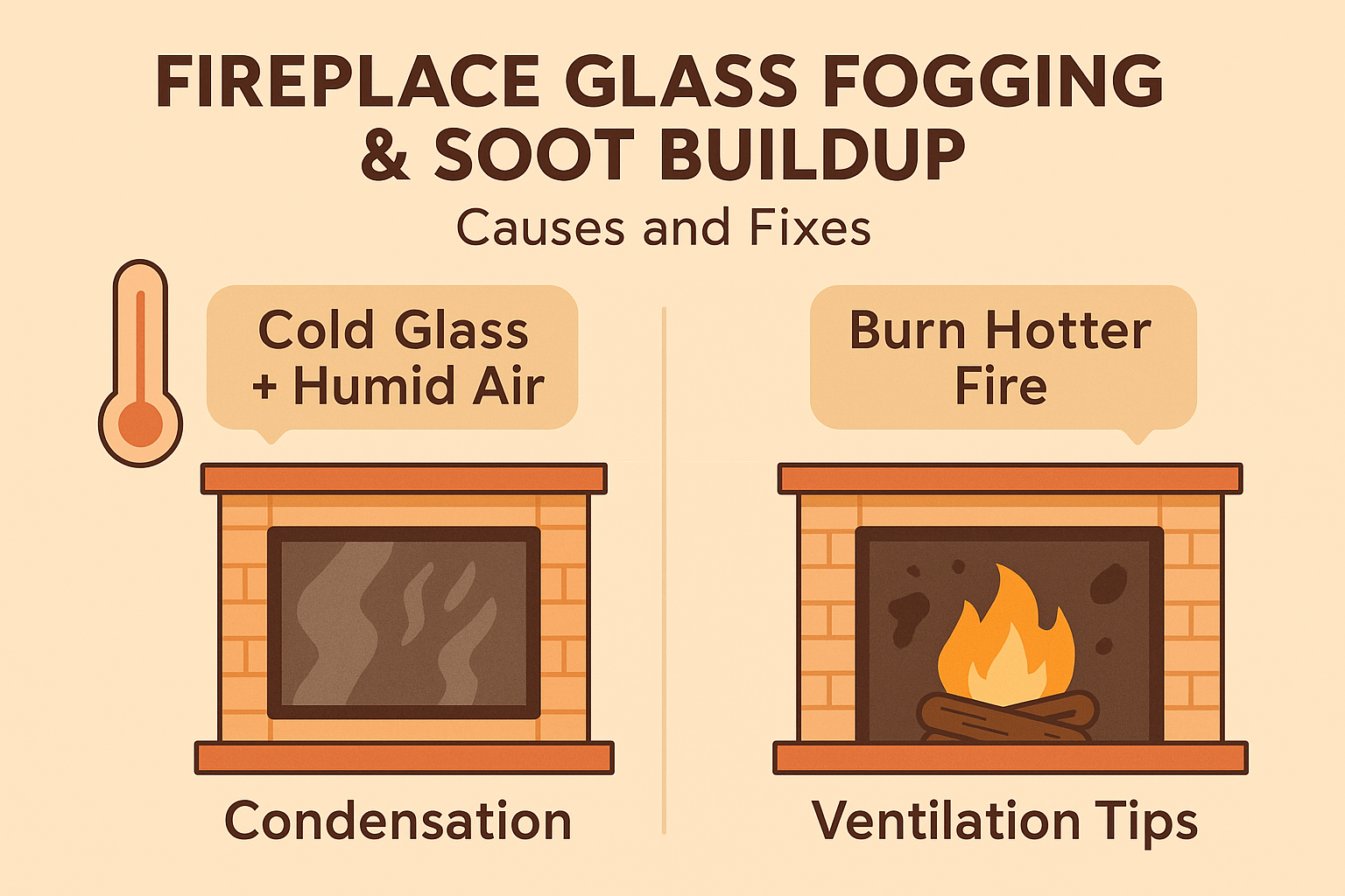 Fireplace Glass Fogging & Soot Buildup – Causes and Fixes