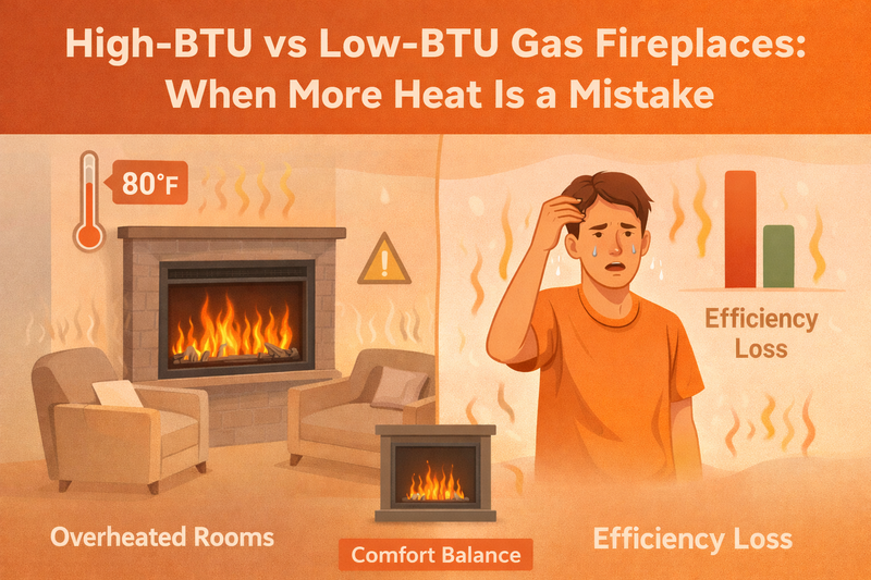 High-BTU vs Low-BTU Gas Fireplaces: When More Heat Is a Mistake Pure Flame Co