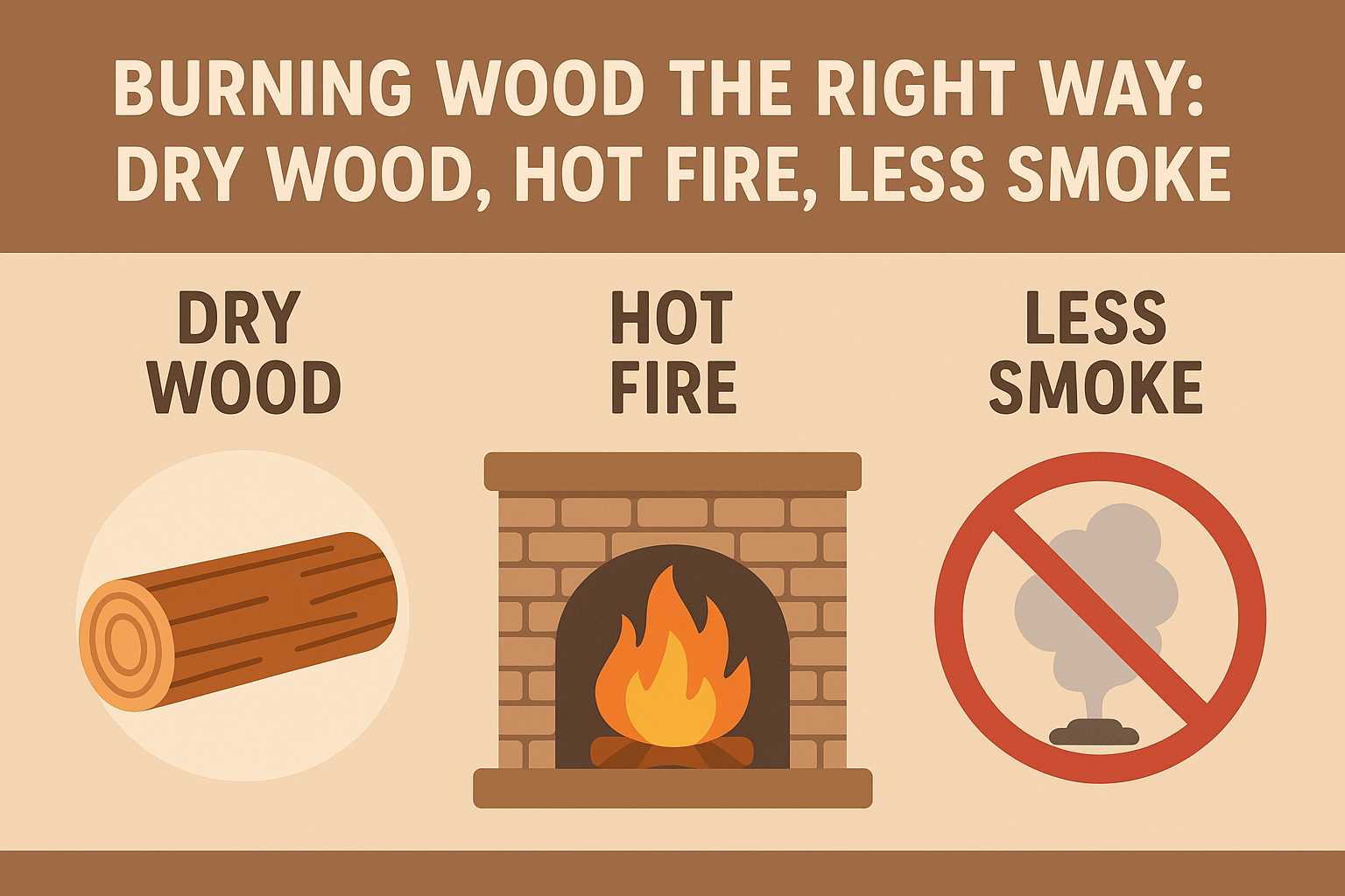 Burning Wood the Right Way: Dry Wood, Hot Fire, Less Smoke