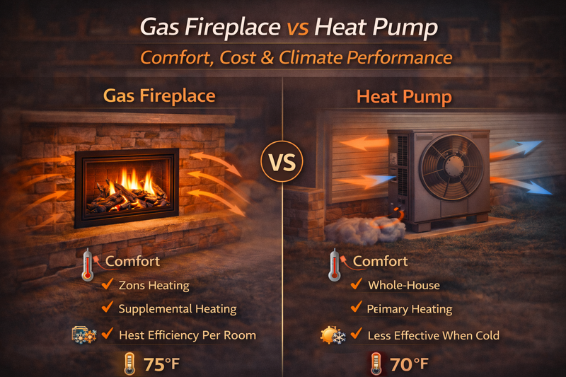 Gas Fireplace vs Heat Pump: Comfort, Cost & Climate Performance Pure Flame Co
