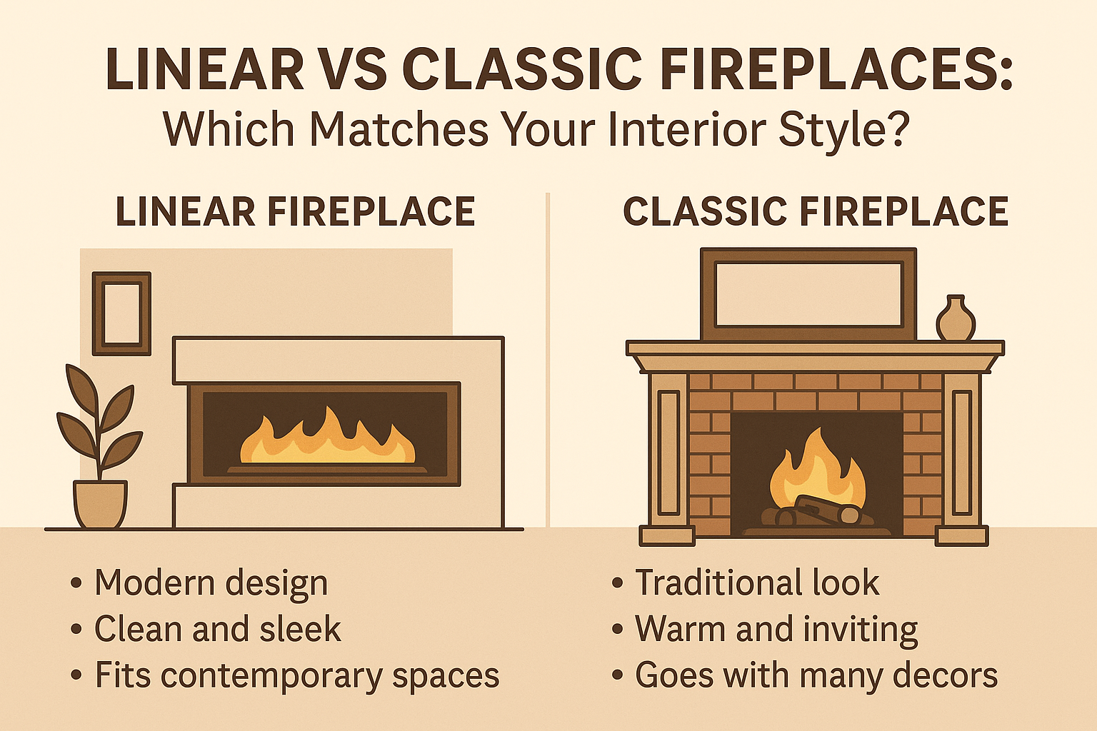 Linear vs Classic Fireplaces: Which Matches Your Interior Style? (2025 Guide)