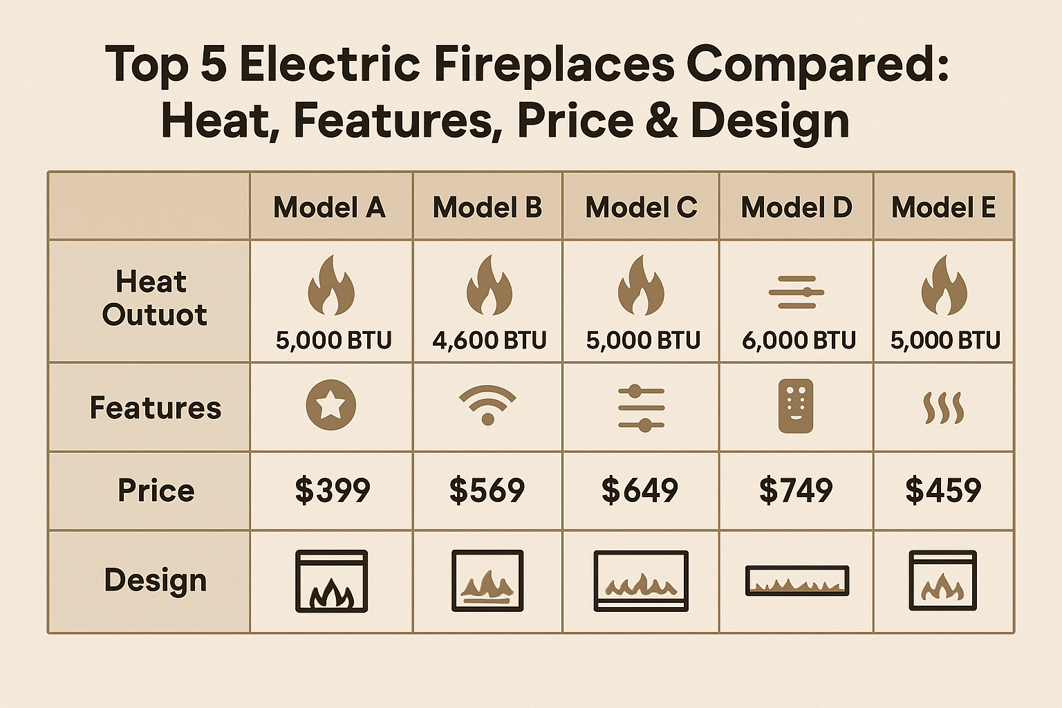 Top 5 Electric Fireplaces Compared: Heat, Features, Price & Design