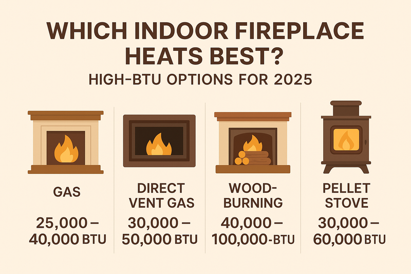 Which Indoor Fireplace Heats Best? High-BTU Options for 2025