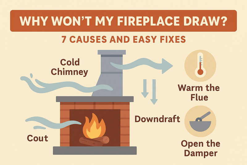 Why Won’t My Fireplace Draw? 7 Causes & Easy Fixes