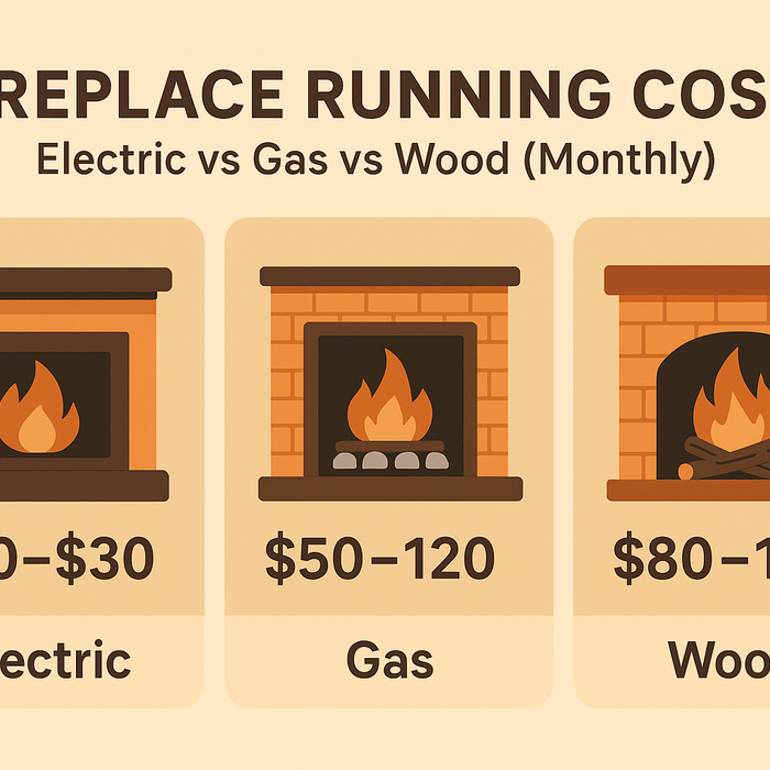Fireplace Running Costs (2025) – Electric vs Gas vs Wood Monthly Comparison