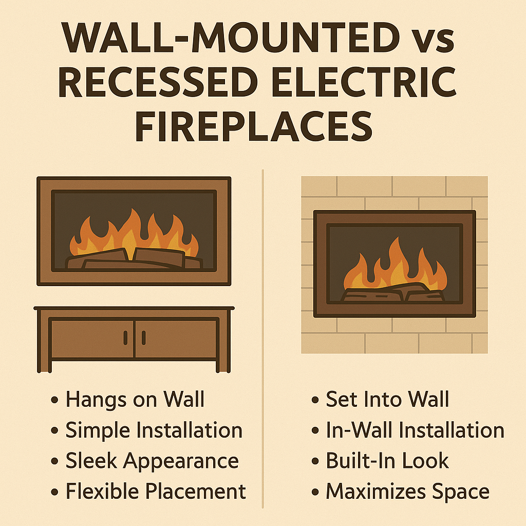 Wall-Mounted vs Recessed Electric Fireplaces: Design & Install Guide (2025)
