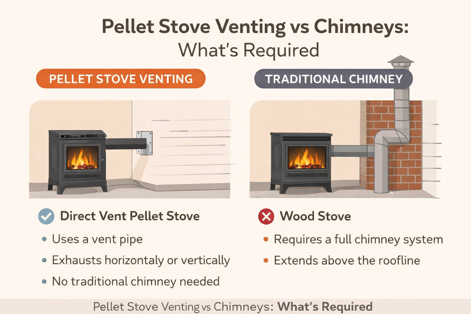 Pellet Stove Venting vs Chimneys: What’s Required Pure Flame Co