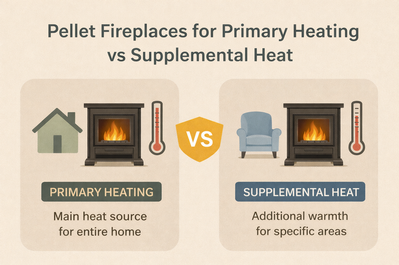Pellet Fireplaces for Primary Heating vs Supplemental Heat Pure Flame Co
