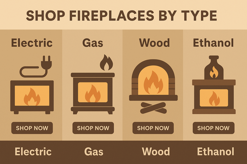 Shop Fireplaces by Type: Electric, Gas, Wood, Ethanol, and more
