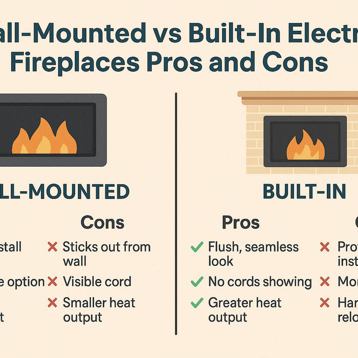 Wall-Mounted vs Built-In Electric Fireplaces: Pros and Cons
