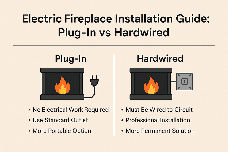 Electric Fireplace Installation Guide: Plug-In vs Hardwired