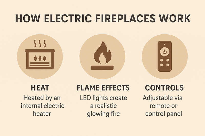 How Electric Fireplaces Work: Heat, Flame Effects & Controls