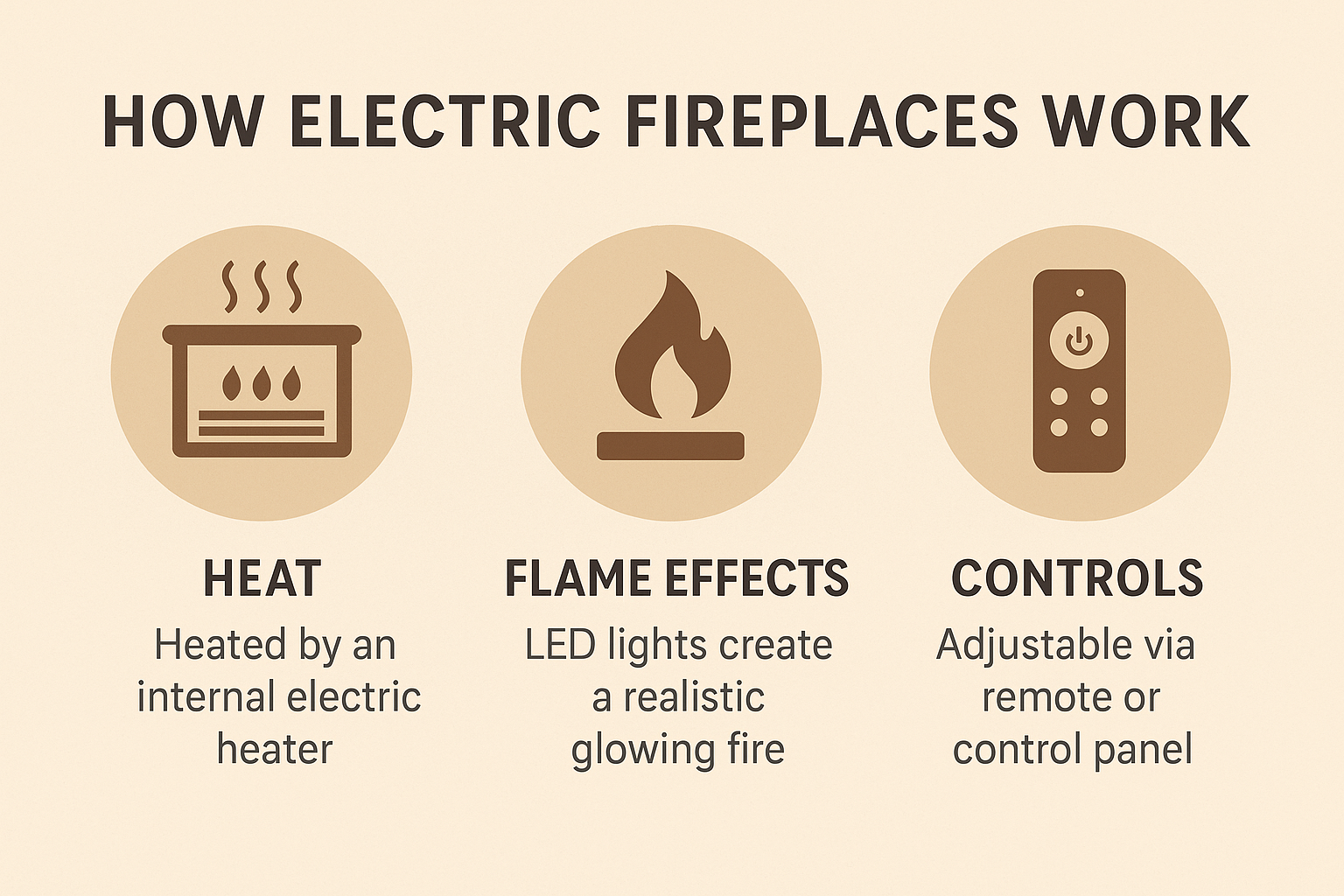 How Electric Fireplaces Work: Heat, Flame Effects & Controls