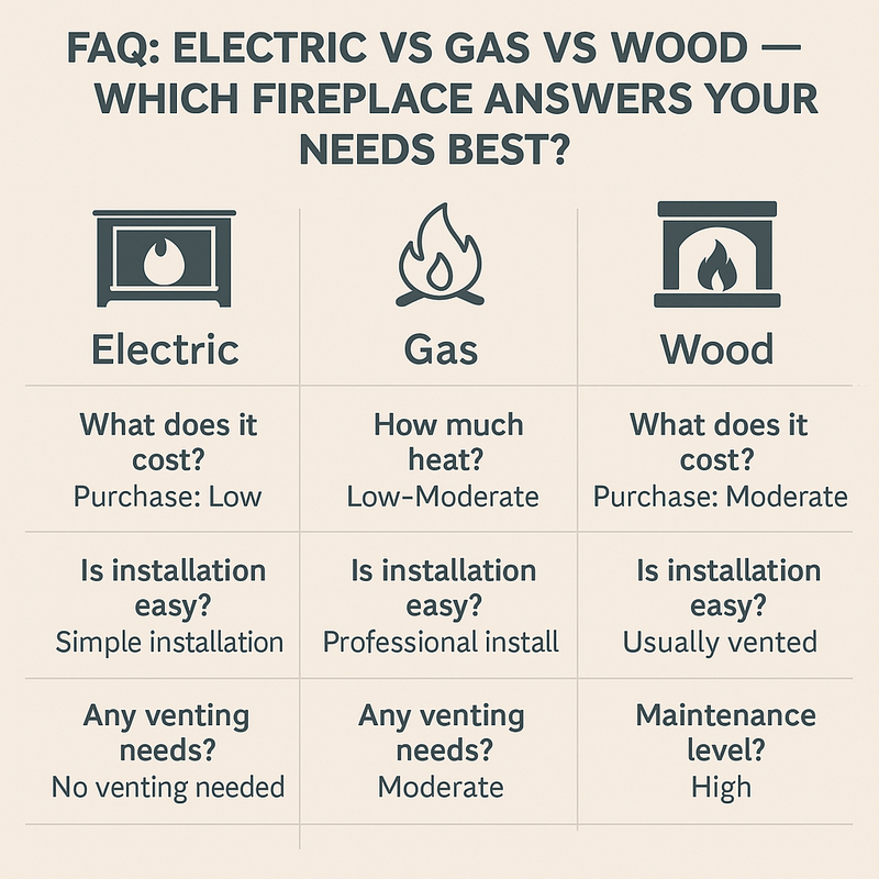 FAQ: Electric vs Gas vs Wood — Which Fireplace Answers Your Needs Best?