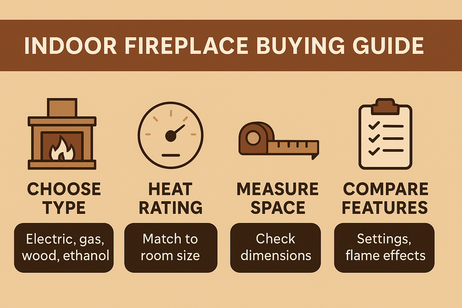 Indoor Fireplace Buyer’s Guide: Heat, Size, Cost & Safety (2025)
