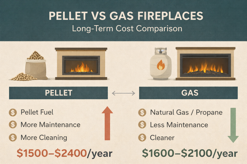 Pellet vs Gas Fireplaces: Long-Term Cost Comparison Pure Flame Co