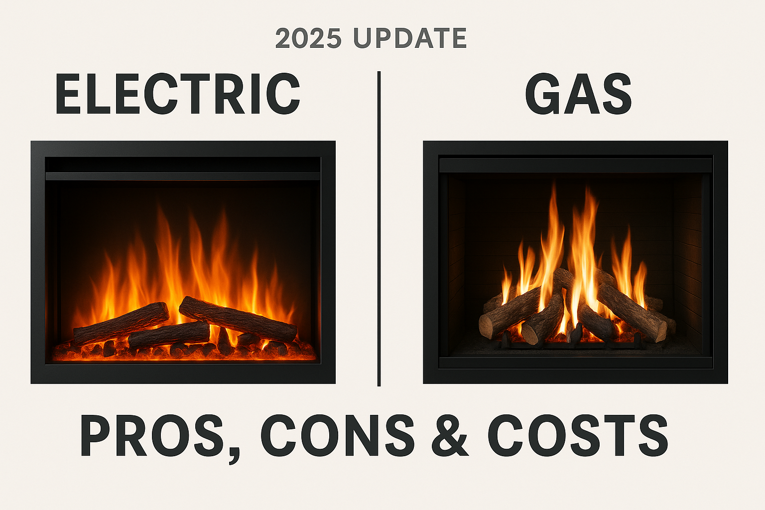 Electric vs Gas Fireplaces: Pros, Cons & Costs (2025 Update)