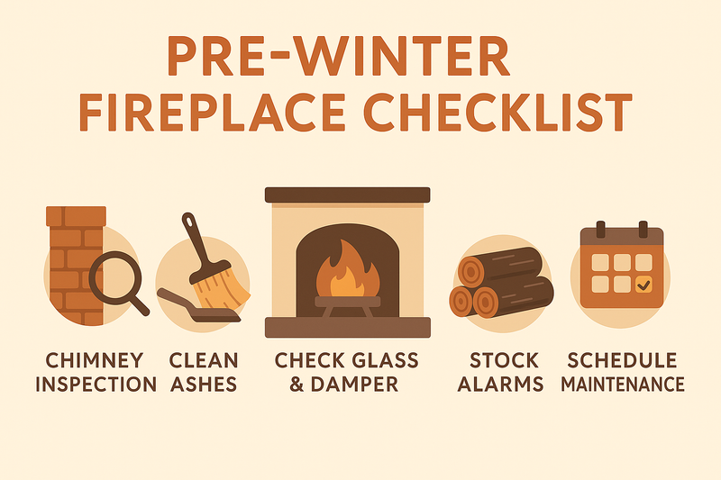 Pre-Winter Fireplace Checklist (2025) – 10-Minute Fireplace Maintenance Guide