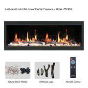 Latitude 45" Ultra Slim Built-in Electric Fireplace - Electric Fireplace -  Latitude -  Electric Fireplace -  