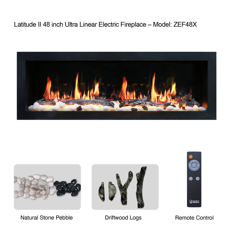 Latitude II 48-in Smart Wall Mount Electric Fireplace - Electric Fireplace -  Latitude -  Electric Fireplace -  ZEF48X