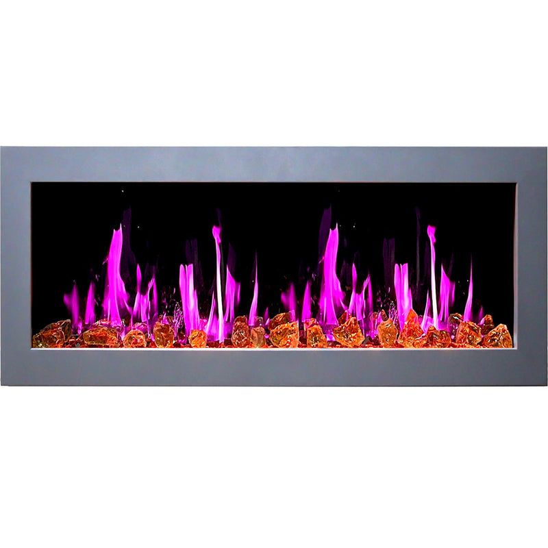 Gloria II 48" Smart Wall Mount Electric Fireplace with Reflective Fire Glass - Electric Fireplace -  Gloria -  Electric Fireplace -  ZEF48XAW
