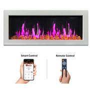 Gloria II 48" Smart Wall Mount Electric Fireplace with Reflective Fire Glass - Electric Fireplace -  Gloria -  Electric Fireplace -  ZEF48XAW
