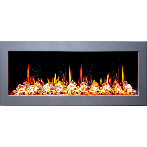Gloria II 48" Seamless Push-in Electric Fireplace with Crushed Ice Rocks (White) - Electric Fireplace -  Gloria -  Electric Fireplace -  ZEF48XCW