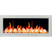 Gloria II 48" Seamless Push-in Electric Fireplace with Crushed Ice Rocks (White) - Electric Fireplace -  Gloria -  Electric Fireplace -  ZEF48XCW