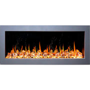 Gloria II 48" Seamless Push-in Electric Fireplace with Crushed Ice Rocks (White) - Electric Fireplace -  Gloria -  Electric Fireplace -  ZEF48XCW