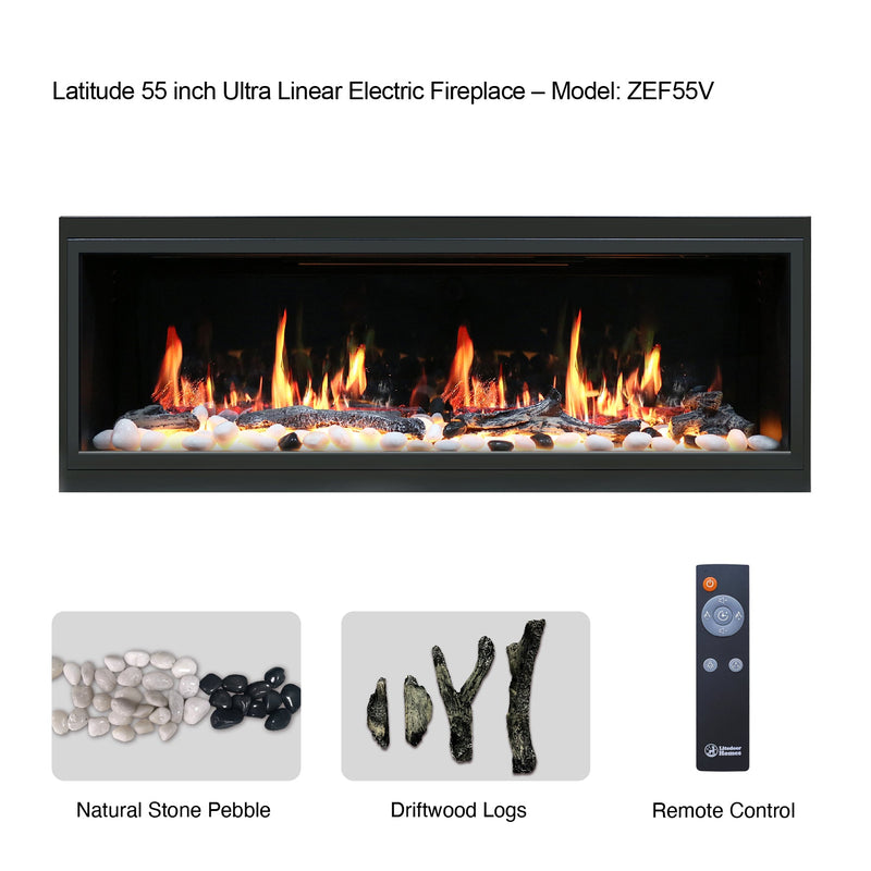Latitude 55" Ultra Slim Built-in Electric Fireplace - Electric Fireplace -  Latitude -  Electric Fireplace -  ZEF55V