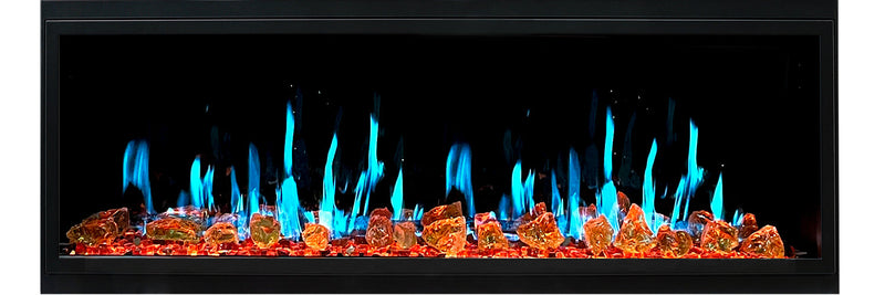 Latitude 55" Built-in Linear Electric Fireplace + Reflective Fire Glass - Electric Fireplace -  Latitude -  Electric Fireplace -  ZEF55VA