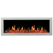 Gloria II 58" Smart Wall Mount Electric Fireplace with Reflective Fire Glass (White) - Electric Fireplace -  Gloria -  Electric Fireplace -  ZEF58VAW