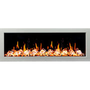 Gloria II 58" Seamless Push-in Electric Fireplace with Crushed Ice Rocks (White) - Electric Fireplace -  Gloria -  Electric Fireplace -  ZEF58VCW