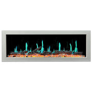 Gloria II 58-in Smart Wall Mount Electric Fireplace (White) - Electric Fireplace -  Gloria -  Electric Fireplace -  ZEF58VW