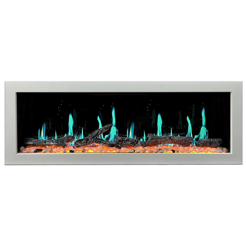 Gloria II 58-in Smart Wall Mount Electric Fireplace (White) - Electric Fireplace -  Gloria -  Electric Fireplace -  ZEF58VW