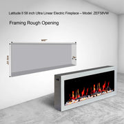 Gloria II 58-in Smart Wall Mount Electric Fireplace (White) - Electric Fireplace -  Gloria -  Electric Fireplace -  ZEF58VW
