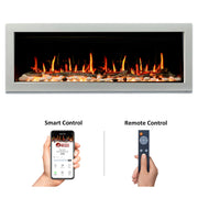 Gloria II 58-in Smart Wall Mount Electric Fireplace (White) - Electric Fireplace -  Gloria -  Electric Fireplace -  ZEF58VW
