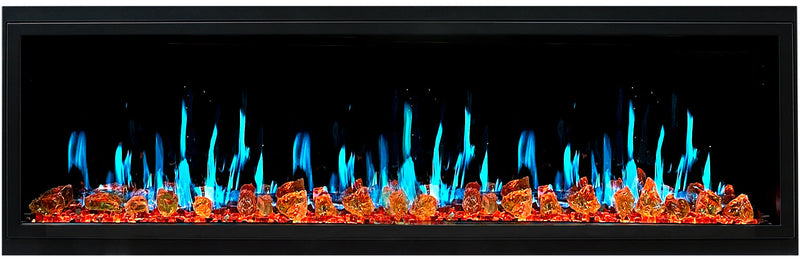 Latitude 65" Ultra Slim Built-in Electric Fireplace + Reflective Fire Glass - Electric Fireplace -  Latitude -  Electric Fireplace -  ZEF65XA