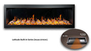 Latitude 65" Ultra Slim Built-in Electric Fireplace + Crushed Ice Rocks - Electric Fireplace -  Latitude -  Electric Fireplace -  ZEF65XC