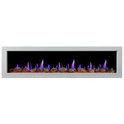 Gloria II 68" Smart Wall Mount Electric Fireplace with Reflective Fire Glass (White) - Electric Fireplace -  Gloria -  Electric Fireplace -  ZEF68XAW