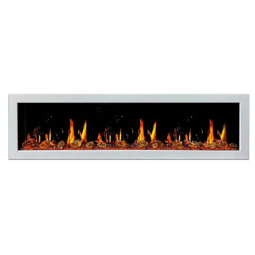 Gloria II 78" Smart Wall Mount Electric Fireplace with Reflective Fire Glass (White) - Electric Fireplace -  Gloria -  Electric Fireplace -  ZEF78VAW