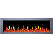 Gloria II 78" Smart Wall Mount Electric Fireplace with Reflective Fire Glass (White) - Electric Fireplace -  Gloria -  Electric Fireplace -  ZEF78VAW