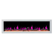 Gloria II 78-in Smart Wall Mount Electric Fireplace (White) - Electric Fireplace -  Gloria -  Electric Fireplace -  ZEF78VW
